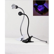 UV LIGHT/PURPLE LED polar light 3W, 5W - 5V, 220V WITH FIXED CLIP