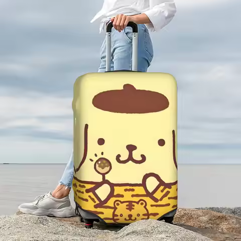 Pompompurin Anime Travel Luggage Cover Dust Proof Kawaii Cartoon Suitcase Cover Protector Fit 18-32 