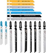 17PCS Universal Jig Saw Blade Set for Wood U-Shank T-Shank Jig Saw Blade Set for Wood Plastic and Me