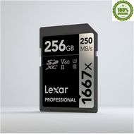 ใหม่ขายร้อน LEXAR SD Card 1667X 32GB 64GB 128GB 256GB Canon DSLR Nikon กล้องดิจิตอล4K การ์ดหน่วยความจำ