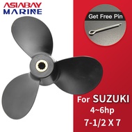 【Exclusive Discount】 Outboard Propeller For Suzuki 4hp 6hp 7 1/2*7 Boat Motor Aluminum Alloy Screw 3