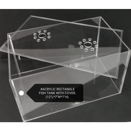 Acrylic Rectangular Fish Tank Aquarium With Top Cover Large (30cm x 18cm x 18cm)