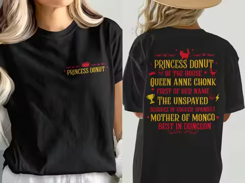 Princess Donut T-Shirt Cute Donut Shirt Princess Shirt Foodie Tee Unique Donut Design Sweet Treat Sh