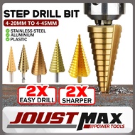 Step Drill Bit Mata Drill Besi Tebuk Lubang Hole Drill Bit Cone Drill Hex Shank Hole Cutter Titanium