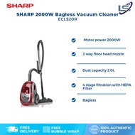 SHARP 2000W Bagless Vacuum Cleaner ECLS20R | 4 Stages with HEPA Filter | Motor Power 2000W | 2.0L Du