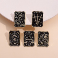 Creative Geometry New Product Tarot Brand Brooch Bow and Arrow Black Playing Card Metal Brooch