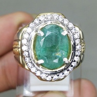 Cincin Permata Batu Akik Zamrud Emerald Beryl Alami Asli Natural