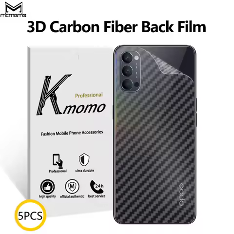 For OPPO Reno 6 6Z 5 5F 5Z 5K 4 4F 4Z 3 2Z 2F 2 Lite Pro 5G 4G 3D 5Pcs Carbon Fiber Anti-Fingerprint