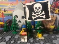 古董樂高lego2525p01大骷髏海盜旗 6286 6268海盜船配件稀有 二手