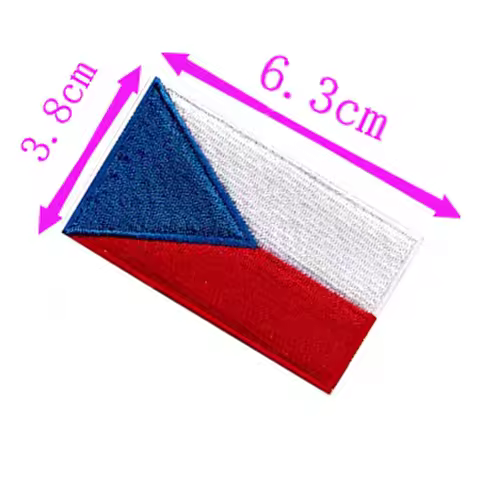 Czech Republic Country Flag Embroidery Patch 6.3cm Wide Iron On Sew On Backing/Hand Craft/World Flag