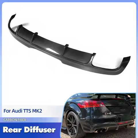 Car Rear Bumper Diffuser Lip Spoiler Carbon Fiber for Audi TTS MK2 8J 2008-2014 Racing Rear Apron Gu