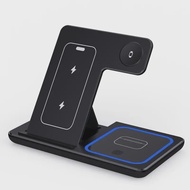 3 in 1 Wireless Charger Stand Fast Charging Station for iPhone 17 16e 16 15 14 Pro Max 13 12 iWatch