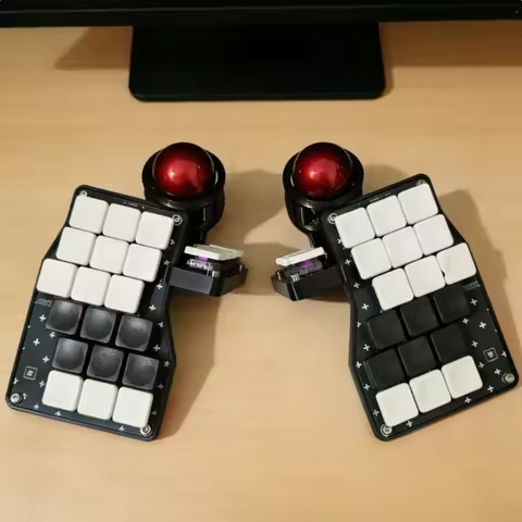 New Bridges Crosses Split Keyboard Custom Dual-mode 3x5/3x6 Low Profile Switch Trackball Gaming Keyb