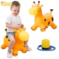 TOBE1 Giraffe Bouncy Horse, Inflatable Anti-fall Animals Jumping Toys, Fun Sturdy Thickened Rubber R