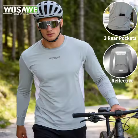 WOSAWE Mtb Jerseys Mountain Bike MTB Shirts Offroad Long Sleeve Motorcycle Motocross Sportwear Racin
