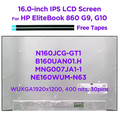 16.0-INCH Laptop LCD Screen N160JCG-GT1 fit NE160WUM-N63 B160UAN01.H for HP EliteBook 860 G9 G10 Dis