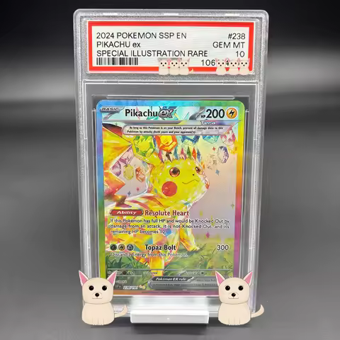 DIY 2024 PTCG SSP EN PIKACHU ex Collection Card Copy 10Points Rating Card Anime Game Card Gift