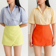 MAFIA - VELOVE SKORT / mini skirt pants Wanita limeORANGE