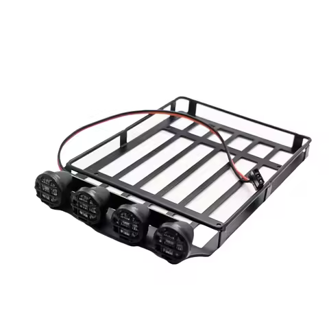 Universal Roof Racks Luggage Carrier Car Frame with LED Light for 1/18 C8801 RC Crawler Car Parts Ro
