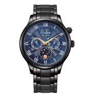 Citizen AP1055-87L Eco-Drive Blue Dial Moon Phase Black Strap Dress Watch