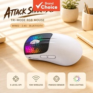 Attack Shark X5 Tri‐Mode Gaming Mouse, BT5.0, 5‐level adjustable DPI (up to 4000DPI), 30IPS tracking