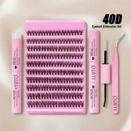 D-Volume  200 8-16   Set Peluasan Bulu Mata D-Volume 200pcs Gugusan 8-16mm Dengan Pelekat Dan Penged