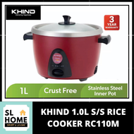 KHIND 1.0L ANSHIN RICE COOKER RC110M STAINLESS STEEL INNER POT CRUST FREE SERIES RC-110M