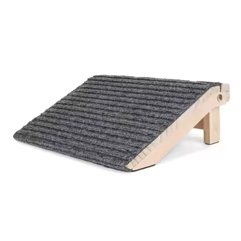 J1UL1N Foldable Dog Ramp For Stairs - Lightweight-Safe Wooden Pet Steps With Low-Angled Design & Ant