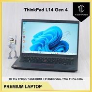 Lenovo ThinkPad L14 Gen 4 AMD Ryzen 7 Pro 7730U 16GB RAM 512GB NVMe SSD Win 11 Pro Used Laptop