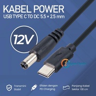 Usb Type C To Dc Power Cable 5.5 X 2.5 Mm 12V Cctv Router Charger