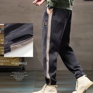style corduroy sweatpants men autumn and winter trend side stripes loose casual pants fashionable ve