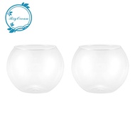 2X Round Sphere Vase in Transparent Glass Fish Tank