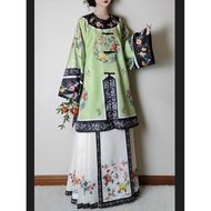 Ruyu Qinghan Women's Clothing - Composite Collar, Round Neck with Traditional Ethnic Print