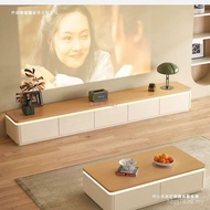 Simple Log Small Apartment Floor-standing Cabinet Style TV Living Room French Combination Cream Mode