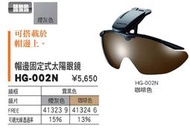 SHIMANO HG-002N 夾帽偏光鏡 帽沿夾式太陽眼鏡(煙灰)黑色
