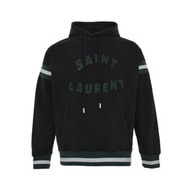 法國奢侈時裝品牌Yves Saint Laurent YSL聖羅蘭水洗做舊貼布織帶連帽長袖T恤 代購非預購