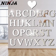 Mirror English Letter Combination Wall Stickers - DIY Art Home Decoration Decals - Self-Adhesive 3D Patch - A-Z 26 Letters Mirror Wall Stickers