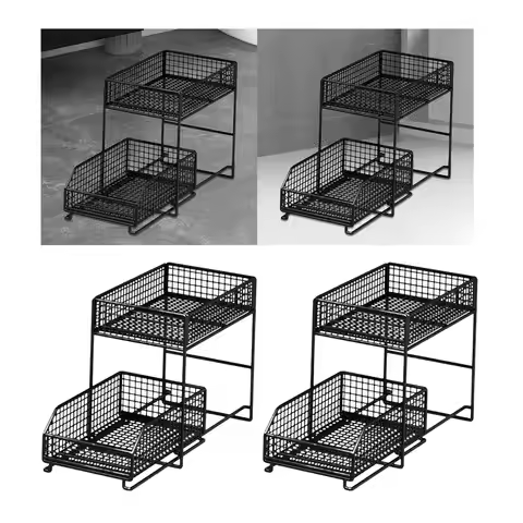 Under Sink Organizer Storage, Slide Out Cabinet Storage Bin, 2 Tier Pull Out