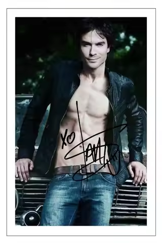 IAN SOMERHALDER Signed Autograph PHOTO Gift Signature Print THE VAMPIRE DIARIES