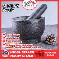 石臼和杵 Stone Mortar And Pestle Set Lesung Batu Dan Alu Stainless Steel Mortar and Pestle Natural Granite Stone不锈钢石臼天然花岗岩石臼