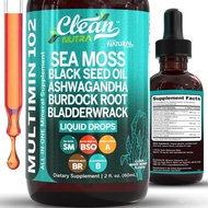 CleanNutraOrganicSeaMossDrops|kSeedOilIrishSeamossAshwagandhaBurdockRoot&Bladderwrack-MultimineralLi