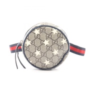 【二手】Gucci GUCCI 兒童 GG Supreme 星星腰包 502330 米色/海軍藍 PVC 塗層帆布 皮革星圓形腰包