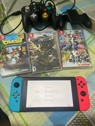 Switch 大電版 連3隻遊戲一個手制配件全齊