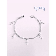 925 Silver Fashion Cross Pendant Bracelet