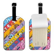 DIY Custom Luggage Tags BT21 Leather Luggage Tag Travel Baggage Boarding Pass Label
