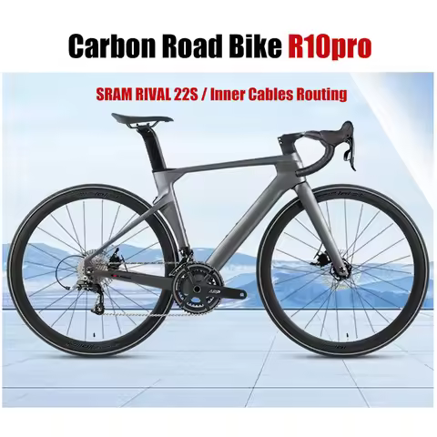 Twitter R10 700C Carbon Road Bikes Disc Racing Bicycle RIVAL-22S inner Cables Carbon Handlebar Grave
