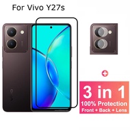 3 in 1 Vivo Y27s 9D Tempered Glass Screen Protector For Vivo Y17s V29 V27 Y27 Y36 Y78 Y16 V25 V23 V2
