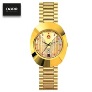 Velashop นาฬิกาข้อมือสุภาพบุรุษ Rado Diastar Automatic ทับทิมแดง สายทอง รุ่น R12413033 (หน้าน้ำพุทอง)