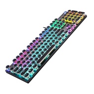 HP gaming mechanical keyboard with 7-color led lights and multi-mode adjustment of round keys GK400Y