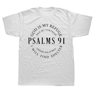 2023 newFunny Psalms 91 Christian Blessed T Shirts Summer Style Graphic Cotton Streetwear Short Slee